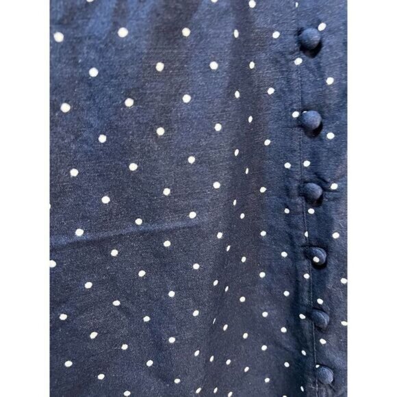 Petite Dotted Button Trim Linen Blend Skirt 0P NWT - Picture 5 of 7